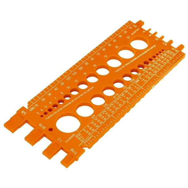 Regleta calibradora de tuercas y tornillos, 22 cm Truper Truper REGLA-22