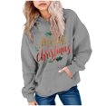 thumbnail image 7 of Staki Kids Hooded Sweatshirt with Christmas Print Long Sleeve Casual Top Pullover for Girls Clothes for Teen Girls(Gray,4-5 Years), 7 of 7