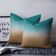 thumbnail image 3 of Teal Brown Ombre Throw Pillow Covers, Soft Pillowcases with Invisible Zipper, Turquoise Gradient Modern Abstract Art Square Pillow Cushion Covers for Living Room Couch Sofa Bed 18x18 Inches, 3 of 8