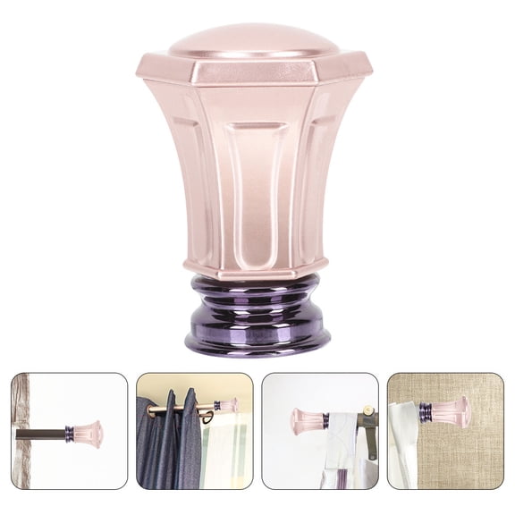 ULTNICE 4Pcs Round Curtain Rod Finials Aluminium Alloy Rose Gold Pink For Interior Designers Homeowners