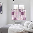 thumbnail image 3 of Boho Purple Flowers Kitchen Curtains Window Panels, Spring Floral Botanical Patchwork Vintage Insulated Window Treatment Curtain, Grommet Curtains for Bedroom/Living Room/Bathroom, 2 Piece 52"Wx63"L, 3 of 8