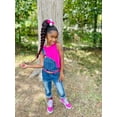thumbnail image 3 of KIDSCOOL SPACE Big Girls Ripped Denim Overalls, Adjustable Elastic Waistand Inside Stretch Jeans Jumpsuit,Deep Blue,9-10 Years, 3 of 8