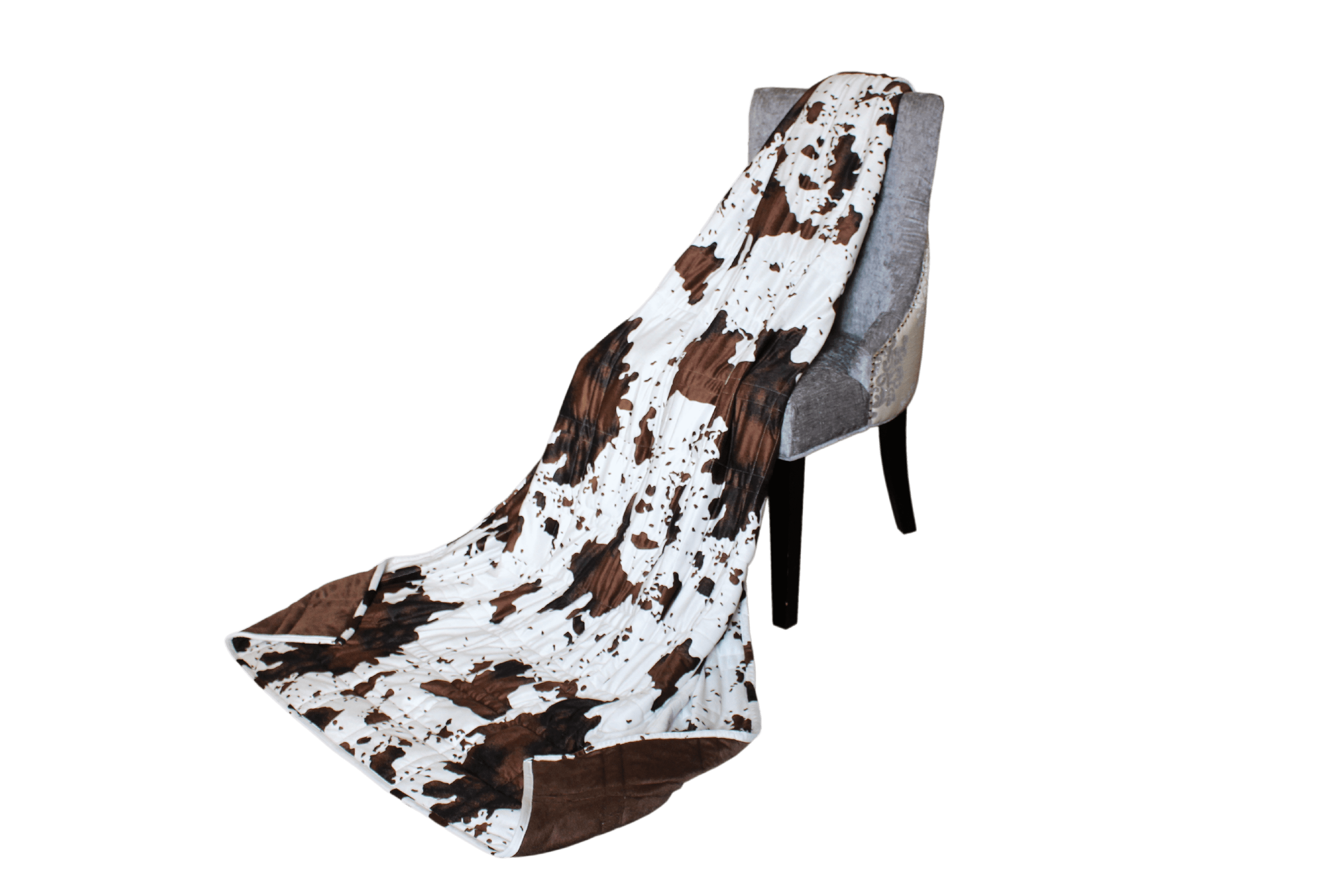 Ultra Plush Pine & River Minky Weighted Blanket (60"x80", 15 lb) in Cow Print