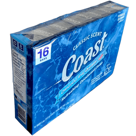 Coast Original Eye Opener Refreshing Deodorant Bar Soap Classic Scent 16 Bars 4 oz Each Total 4 lb