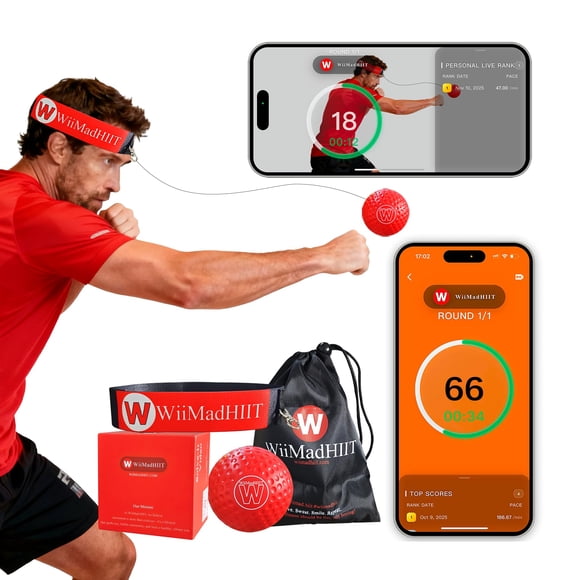 Pelota de Reflejos para Boxeo WiiMad con Contador de Golpes y App de Entrenamiento