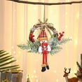 thumbnail image 4 of Mecorevxz Christmas Snowman Flower Wreath Door Hanging Wall Hanging Rattan Wreath Atmospheric Scene Decorations Strobiles Handmade Imitation Bow Red Fruit Wreath, 4 of 7