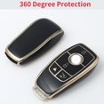 thumbnail image 3 of Key Fob Cover Compatible with Mercedes-Benz A B C E S G M R SL Class GLA GLC GLE GLS GLK CLA CLS AMG 5 Button TPU Keychain Case Holder Protector,Model-a(black), 3 of 4