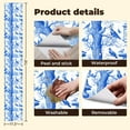 thumbnail image 4 of Peel and Stick Wallpaper Contact Paper Blue White Vintage French Country Farmhouse Temporary Nursery Statue Self Adhesive and Removable 17.7in x 118in, 4 of 8