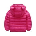 thumbnail image 3 of PatPat Baby Coat Toddler Boys Girls Winter Jackets Stylish 3D Ear Print Outerwear Solid Hooded Coats, Hot Pink, 3T, 3 of 9