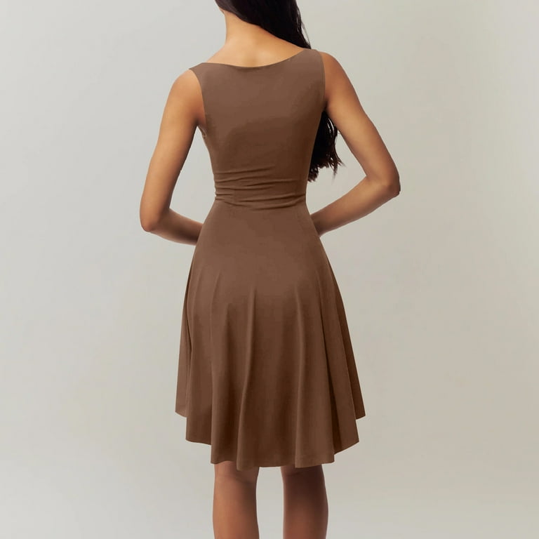 Women's A-Line Boat Neck Flowy Mini Dress High Low Irregular Hem Dress  Summer 2025 Going Out Party Club Dresses - Walmart.com