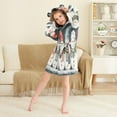 thumbnail image 3 of FORMRS Niños Bathrobe Unisex Hooded Robe Soft Plush Pajamas Sleepwear, Size 4-6T, Green Snowmen, 3 of 7