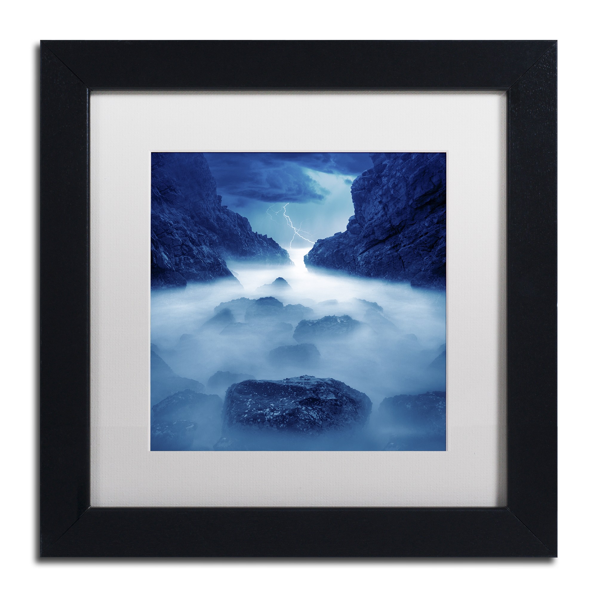 Moises Levy 'Tormenta en Ixtapa Blue' Matted Framed Art