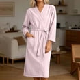 thumbnail image 7 of Yeaiivve Waffle Robes for Women Soft Quick Dry Kimono Bathrobe Lightweight Wrap Robe with Pockets and Belt for Spa or Hotel Pink XL, 7 of 7