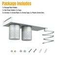 thumbnail image 4 of Wall Mounted Hair Dryer Holder, Multifunction Hair Dryer Stands, Aluminum Bathroom Organizer Shelf with 2 Cups, Hair Care and Styling Tool for Flat Iron Curling Wand, Silver, 4 of 8