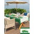 thumbnail image 6 of 54x80 Inch Outdoor Tablecloth with Umbrella Hole Zipper Rectangle Saint Patrick's Day Rectangular Tablecloths Outside Waterproof Luck Leaves Car Green Buffalo Plaid Patio Table Cover for Picnic Party, 6 of 8