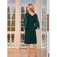 thumbnail image 3 of Womens Chiffon Dresses Flutter Sleeve Party Wedding Cocktail Dress Dark Green XL, 3 of 4