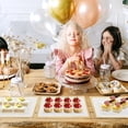 thumbnail image 3 of 12 Pcs White Plastic with Gold Rim, 14''x9'' Rectangle Dessert Trays for Dessert Table, Disposable Platters Cookie Cupcake Gold Serving Tray for Birthday Party Wedding, 3 of 3