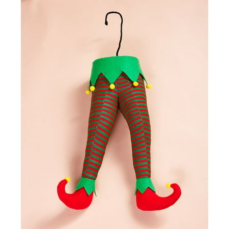 Elf Names For Christmas Elf or Santa Legs Stuck in the Tree Festive Fun Christmas Holiday Home Decor New (Elf) ()