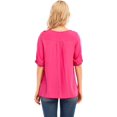 thumbnail image 5 of Blusa informal de manga corta con borlas y bordado bohemio mexicano de verano para mujerRoseLarge, 5 of 5
