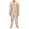 thumbnail image 3 of Balery Red Wine Pijama para Hombre de Dos Piezas con Manga Larga, Conjunto de Dormir y Descanso Suave con Bolsillos-Large, 3 of 7