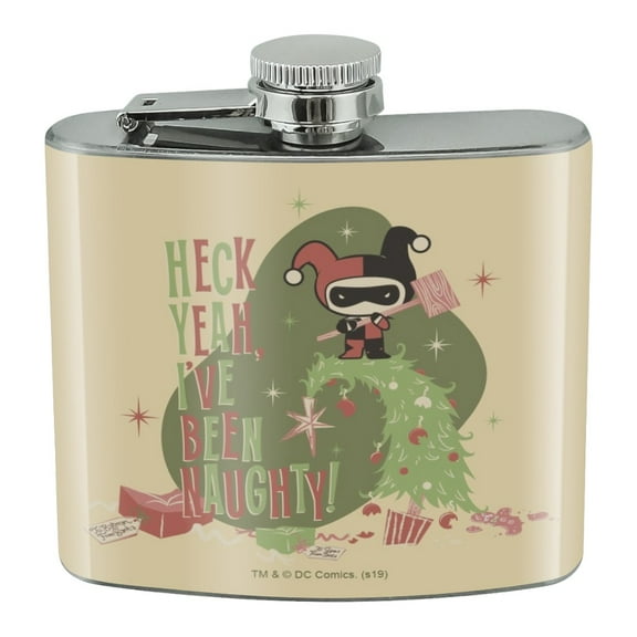 Harley Quinn I've Been Naughty! Stainless Steel 5oz Hip Drink Kidney Flask