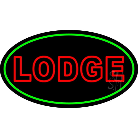 Double Stroke Lodge LED Neon Sign 20 x 37 - inches, Black Square Cut Acrylic Backing, with Dimmer - Bright and Premium built indoor LED Neon Sign for Defence Force.
