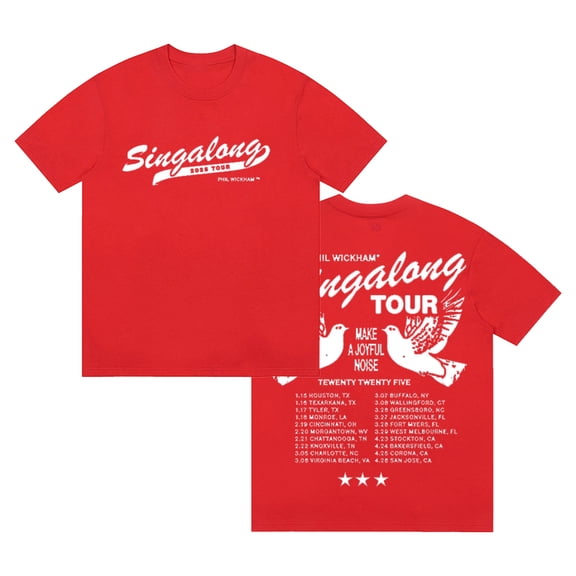 Phil Wickham Singalong Tour 2025 T-shirt Crewneck Short Sleeve Cotton Tee Women Men Streetwear Tops