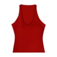 thumbnail image 4 of MEZZALL Women Fashion Sleeveless Camisole With Built In Bra O-Neck Support Slim Strap Tank Tops Summer Solid Color Casual Layering Boho Ladies Camis, 4 of 5