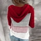 thumbnail image 2 of Gibobby Sudadera larga con cremallera Fashion Women Leopard Patchwork V Cuello de mangas largas Sweater Blouse Tops （Rojo， XXXL), 2 of 5