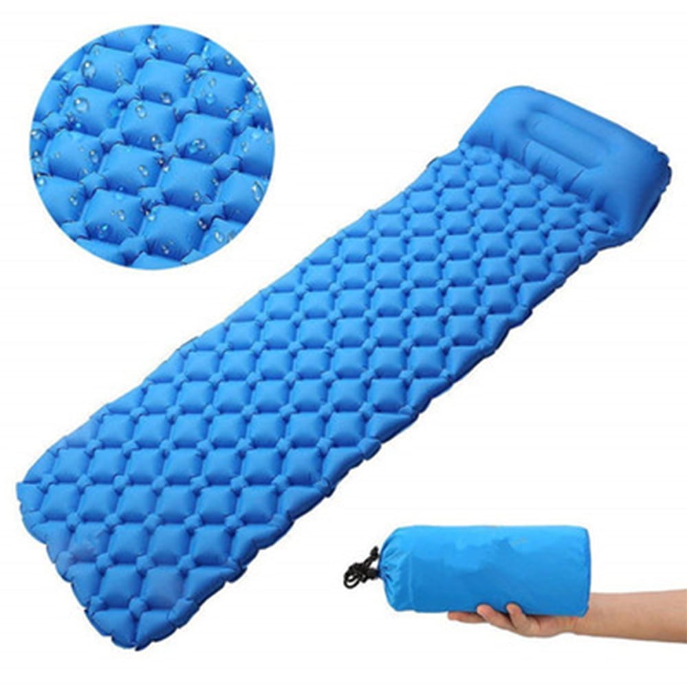 Ultralight Portable Inflatable Sleeping Mattress Camping Mat With Pillow Bag 