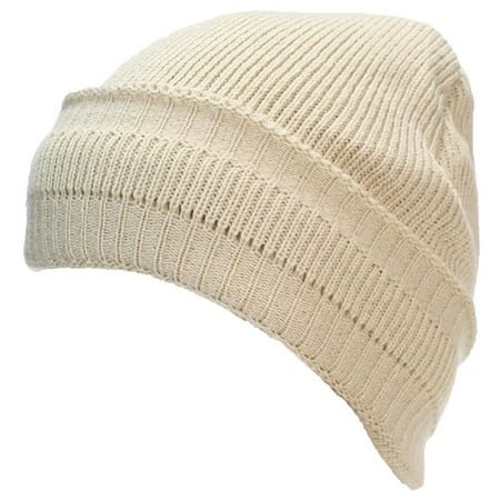 Best Winter Hats Adult Tight Cuffed Double Rib Knit Beanie W/Faux Fur Liner -