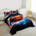 thumbnail image 3 of Castle Fairy Sport Football Full Size Comforter Sets 3-Piece for Female Men,Gradient Brown Blue Orange Bedding Comforter Set,Rugby Gamer Lightweight Bedding Sets,Ultra Soft Home Decor,Reversible, 3 of 8
