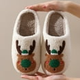 thumbnail image 6 of VKEKIEO Womens Slippers Christmas Elk House Slippers For Women And Men Slippers Warm Slippers Slip-on Indoor Outdoor Cotton Slippers, 6 of 9