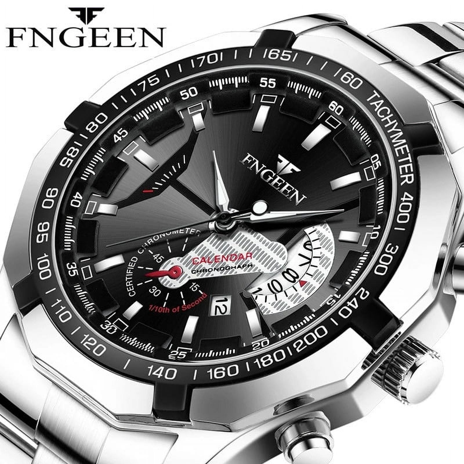 Fngeen Racing Watches Men Custom Design Super Car Rim Watch Stainless Steel  Black Retro Waterproof Watch Relogio Masculino L001 - Quartz Wristwatches