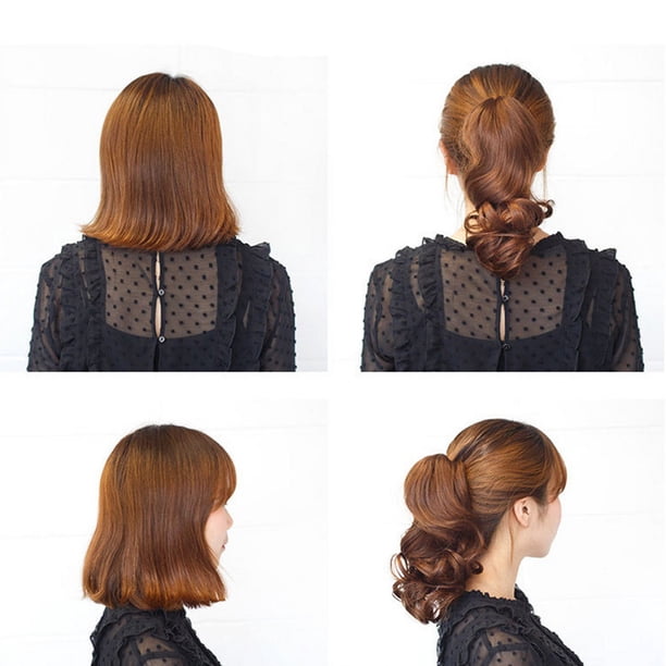 Fiudx Ofertas Flash Del Día Extensiones De Cabello Con Clip De Cola De Caballo Para Mujer, Garra Gruesa, Ondulada, Rizada Y Corta