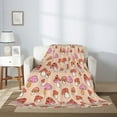 thumbnail image 2 of Sikiie 70s Mushroom Cozy Flannel Fleece Throw Blanket: Lightweight & Thick for All Seasons - Perfect for Women, Men, & Kids"60"x50", 2 of 6