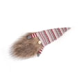 thumbnail image 2 of Bewildely Cubierta de botella de vino de Navidad sin rostro anciano tejido manga rayas sombrero Navidad Toppers hogar comedor fiesta boda Kits de decoración para fiestas Gris rojo, 2 of 6