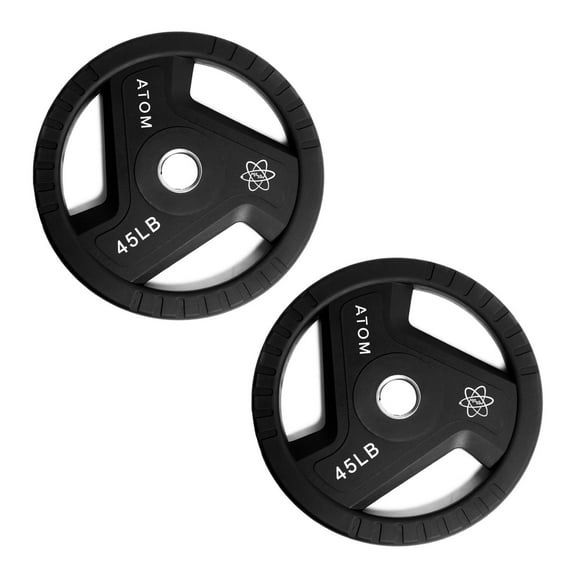 Par Discos Olímpicos Atom Uretano 45 lb (20 kg) negro