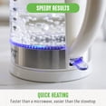 thumbnail image 2 of GreenLife 1.7 Liter Glass Electric Kettle, Easy One Touch Use, Quick Heating, Filtered Spout, LED Base, Auto Shut-Off, Cordless Serving, Coffee and T, 2 of 9