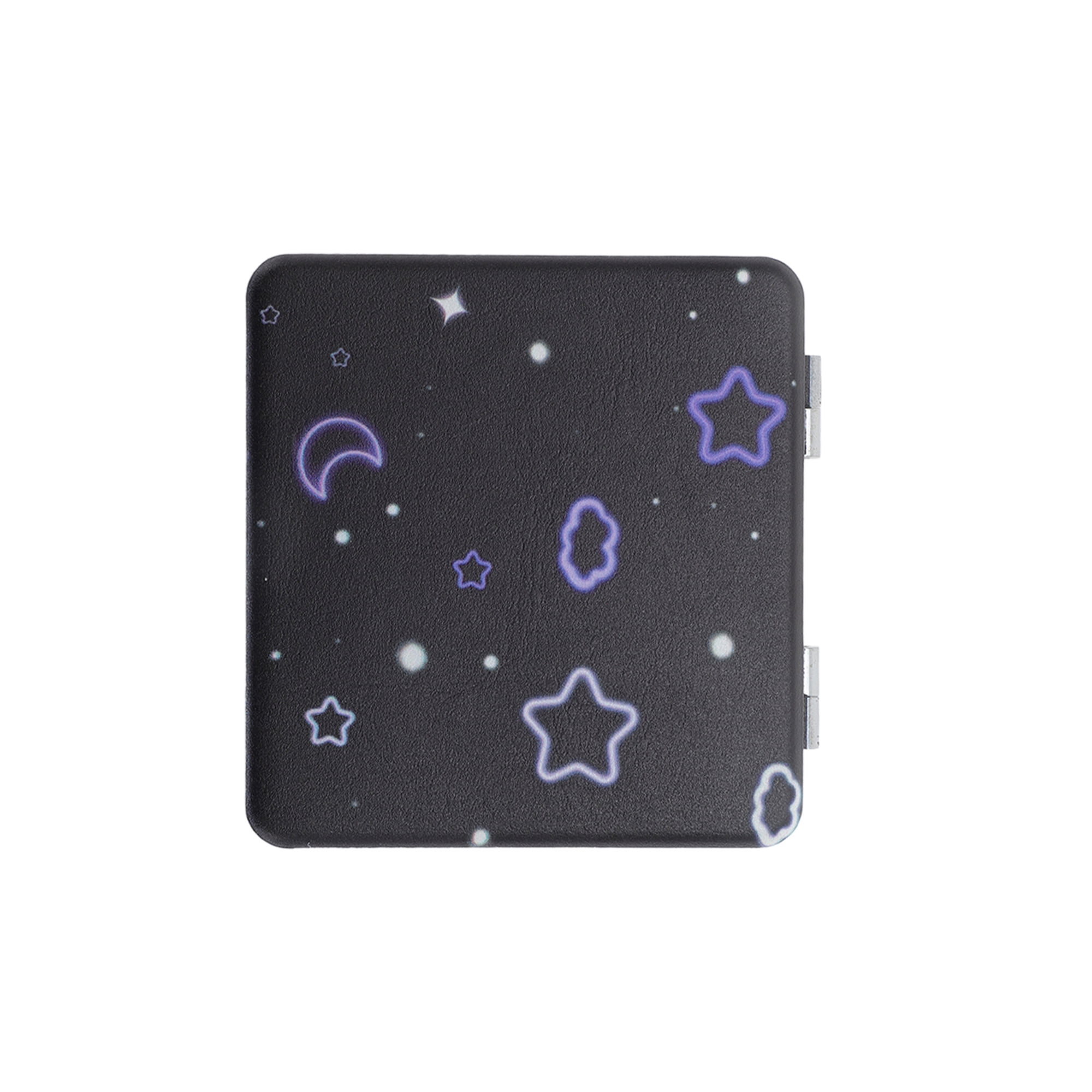 Unique Bargains Compact and Stylish 1 Pc Folding Makeup Mirror in Black Color