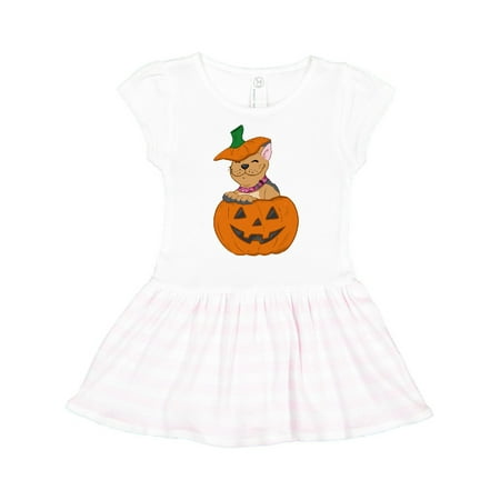 

Inktastic Halloween French Bulldog in Pumpkin Gift Toddler Girl Dress