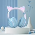 thumbnail image 3 of Auriculares con cable Cat Ear V5.1 Luz RGB Micrófono incorporado Ruido ligero de baja latencia Azul, 3 of 8