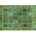 thumbnail image 1 of Ahgly Company Machine Washable Indoor Rectangle Abstract Turquoise Blue Modern Area Rugs, 6' x 9', 1 of 4