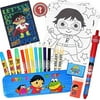 Ryan's World Mystery Art Box Set for Boys and Girls with Mystery Stickers | Includes Pencil Case, Pencils, Colored Pencils, Markers, Eraser, Sharpener, Notepad, Coloring Sheets Bundle