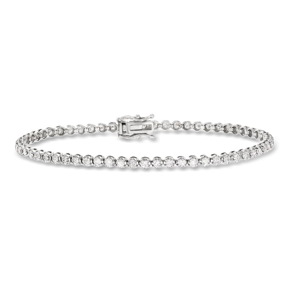 Ross-Simons 2.00 ct. t.w. Diamond Tennis Bracelet in 14kt White Gold, Women's, Adult