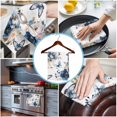 thumbnail image 3 of Vintage Blue Floral 1 Pack Kitchen Towel, Water Absorbent Dish Towel, Farmhouse Watercolor Flower Butterflies Decorative Hand Towels - Quick Drying Cloth for Cooking Baking, 18x28 Inch, 3 of 8