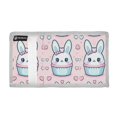 thumbnail image 2 of JIALIOU Nylon Trifold Card Wallet with ID Window Zipper Pocket for Men Women Teen Cute Rabbit in Cupcake, 2 of 7