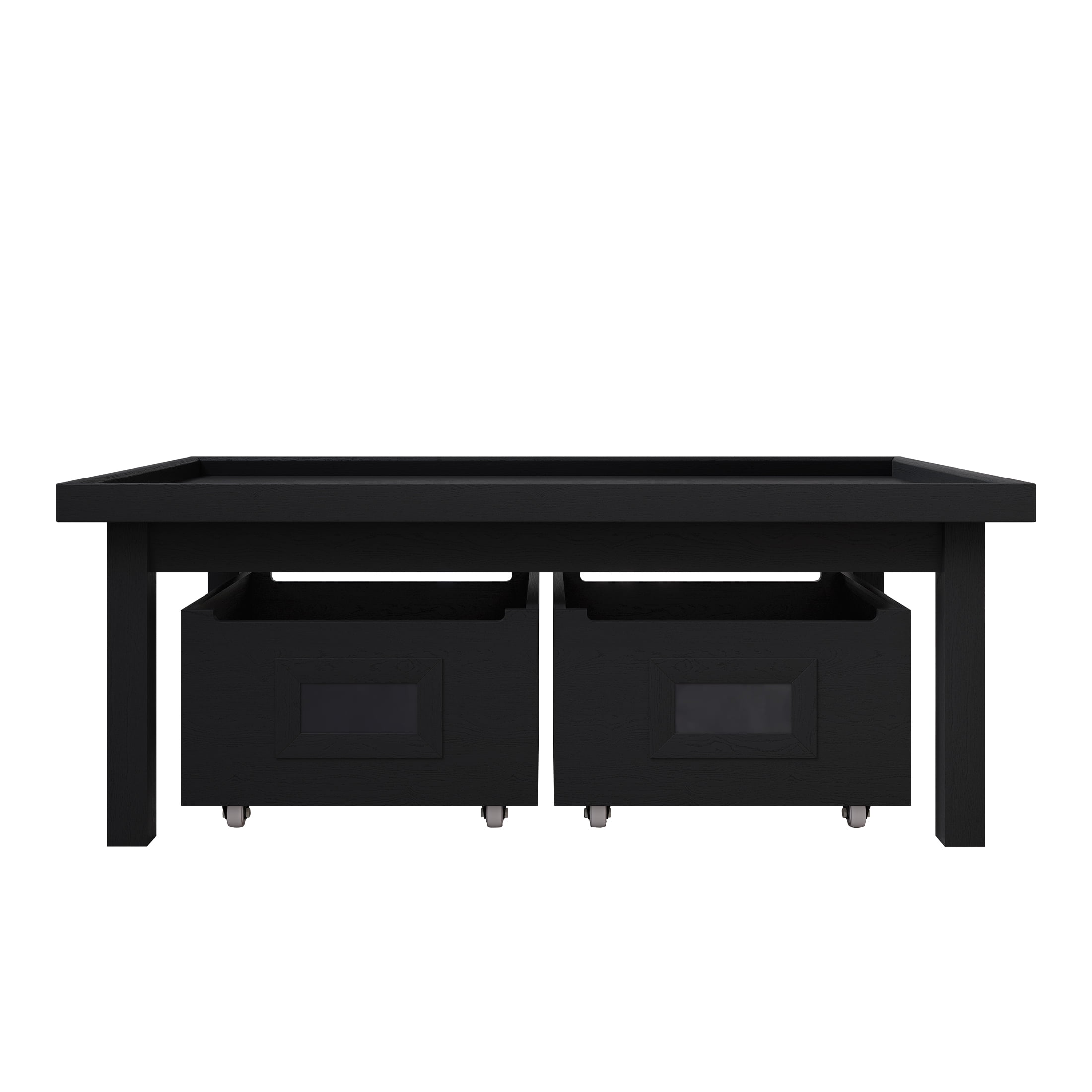 Castle Place Contemporary Kids Table with Drawers, Black