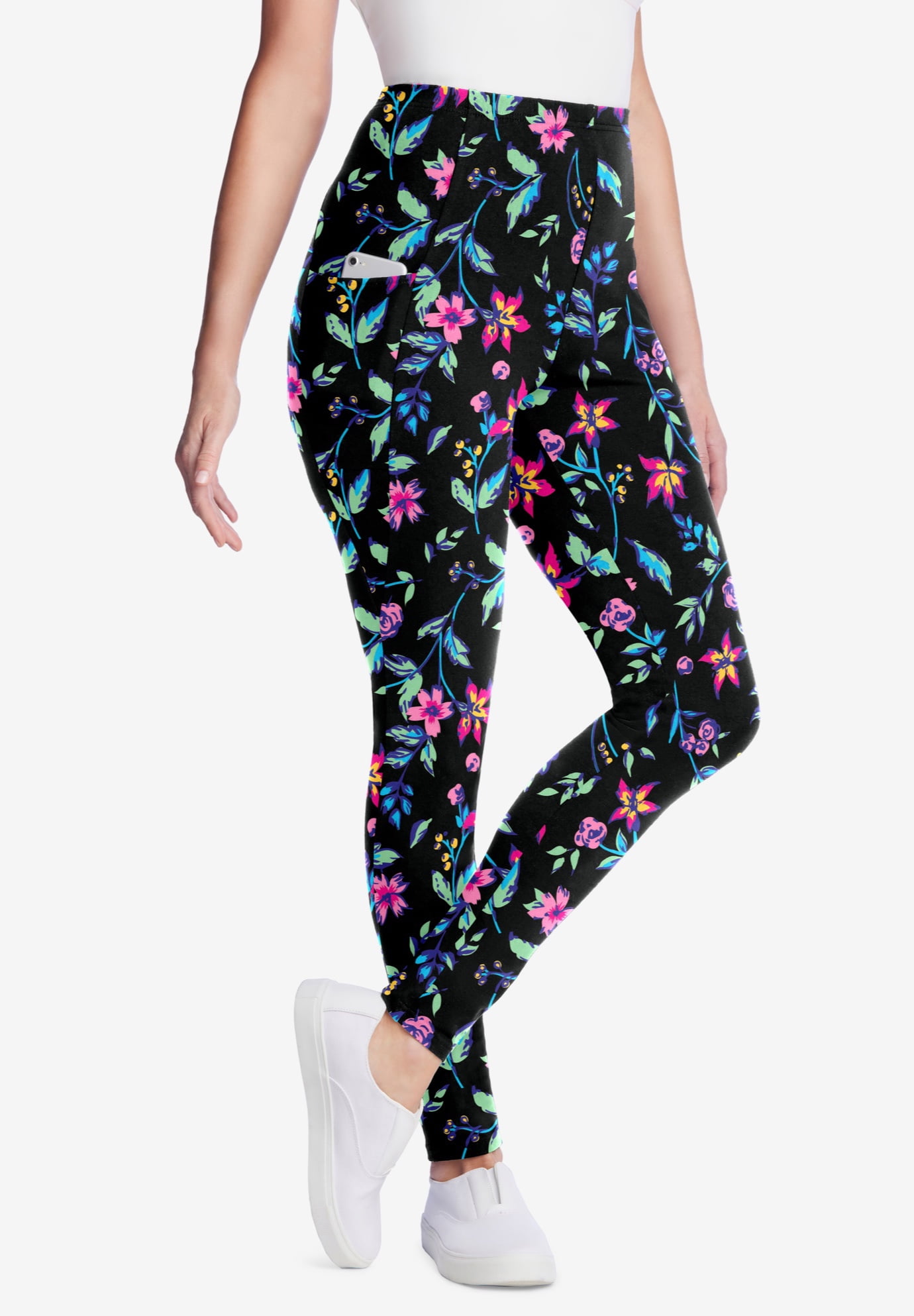 Plus Size Stretch-Cotton Knit Pull-On Pocket Leggings - image 5