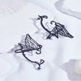 thumbnail image 3 of 1set 2pcs 2 styles Alloy Butterfly Wing Cuff Earrings Climber Wrap Around Earrings Left and Right Black 75~77x39~43mm 1pc/style, 3 of 3